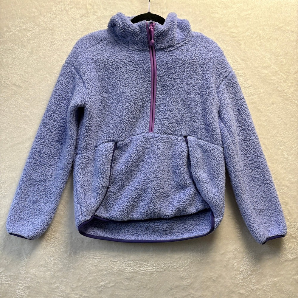 All in Motion Sherpa Fleece Kids XL 14 16‎ Lilac Purple Quarter Zip Pullover